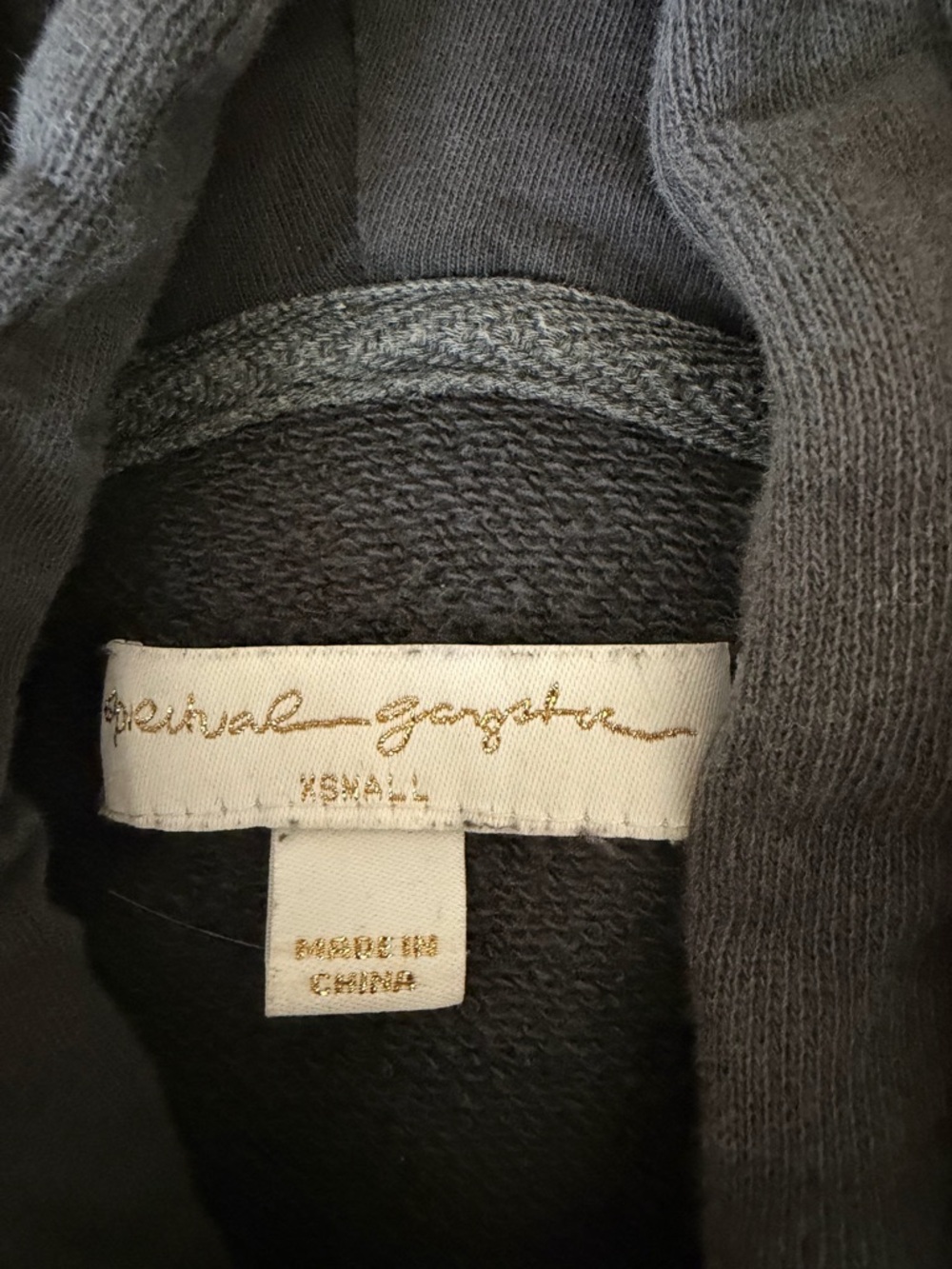 Spiritual Gangster Charcoal Sweatshirt with Gold Script Tag - Picture 3 of 6